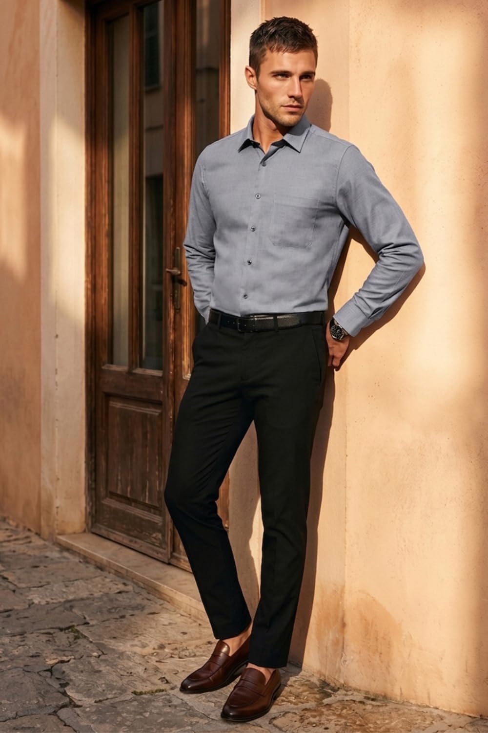 Men's Slim Fit Easy to Iron Everyday wear Premium Cotton Full Sleeve Solid Formal Shirt