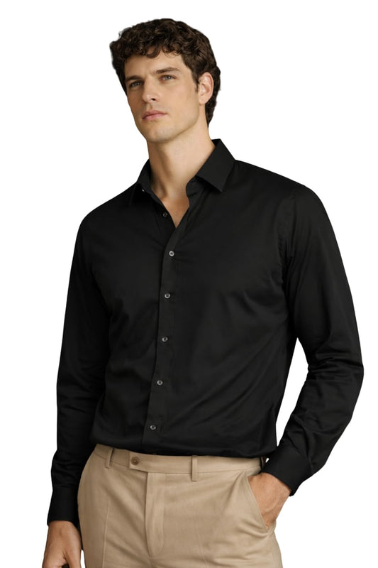 Louis Philippe Men’s Slim Fit Bamboo Blend Sustainable Stretch Young Formal Shirt