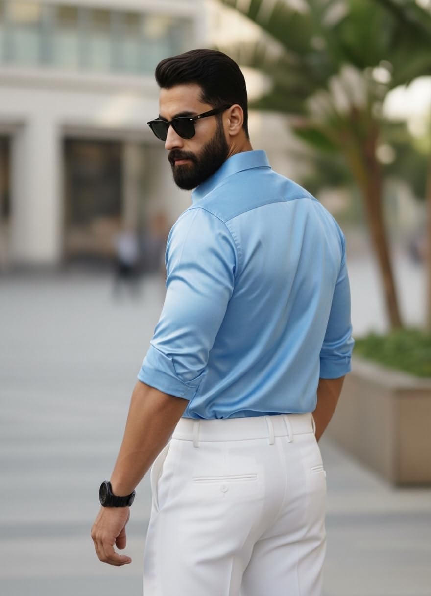 Men’s Stylish Satin Shirt for Party, Formal, Daily and Casual Wear Full Sleeve Shirt for Men