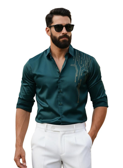 Men’s Stylish Satin Shirt for Party, Formal, Daily and Casual Wear Full Sleeve Shirt for Men