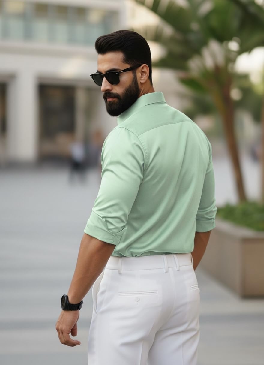 Men’s Stylish Satin Shirt for Party, Formal, Daily and Casual Wear Full Sleeve Shirt for Men