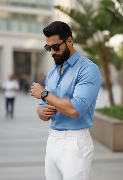 Men’s Stylish Satin Shirt for Party, Formal, Daily and Casual Wear Full Sleeve Shirt for Men