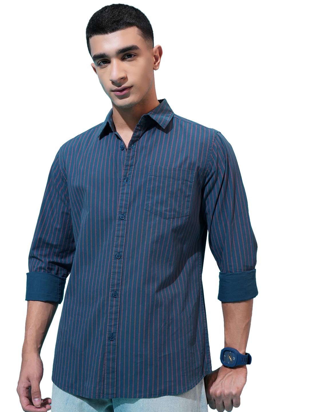 Men’s Slim Fit Striped Shirt | Full Sleeves | Everyday Wear Stylish Shirt for Men