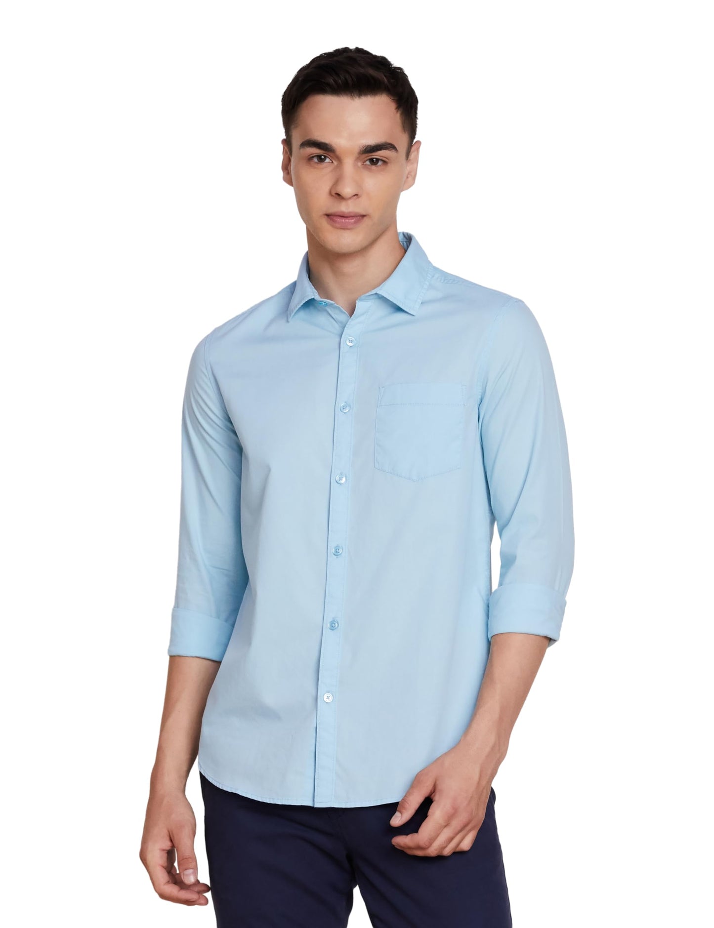 Men's Solid Slim Fit Cotton Casual Shirt | Plain | Full Sleeve | Summer (Available in Plus Sizes)