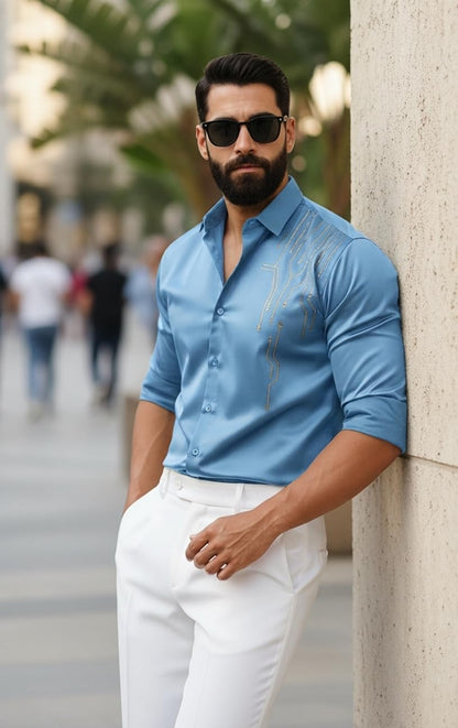 Men’s Stylish Satin Shirt for Party, Formal, Daily and Casual Wear Full Sleeve Shirt for Men