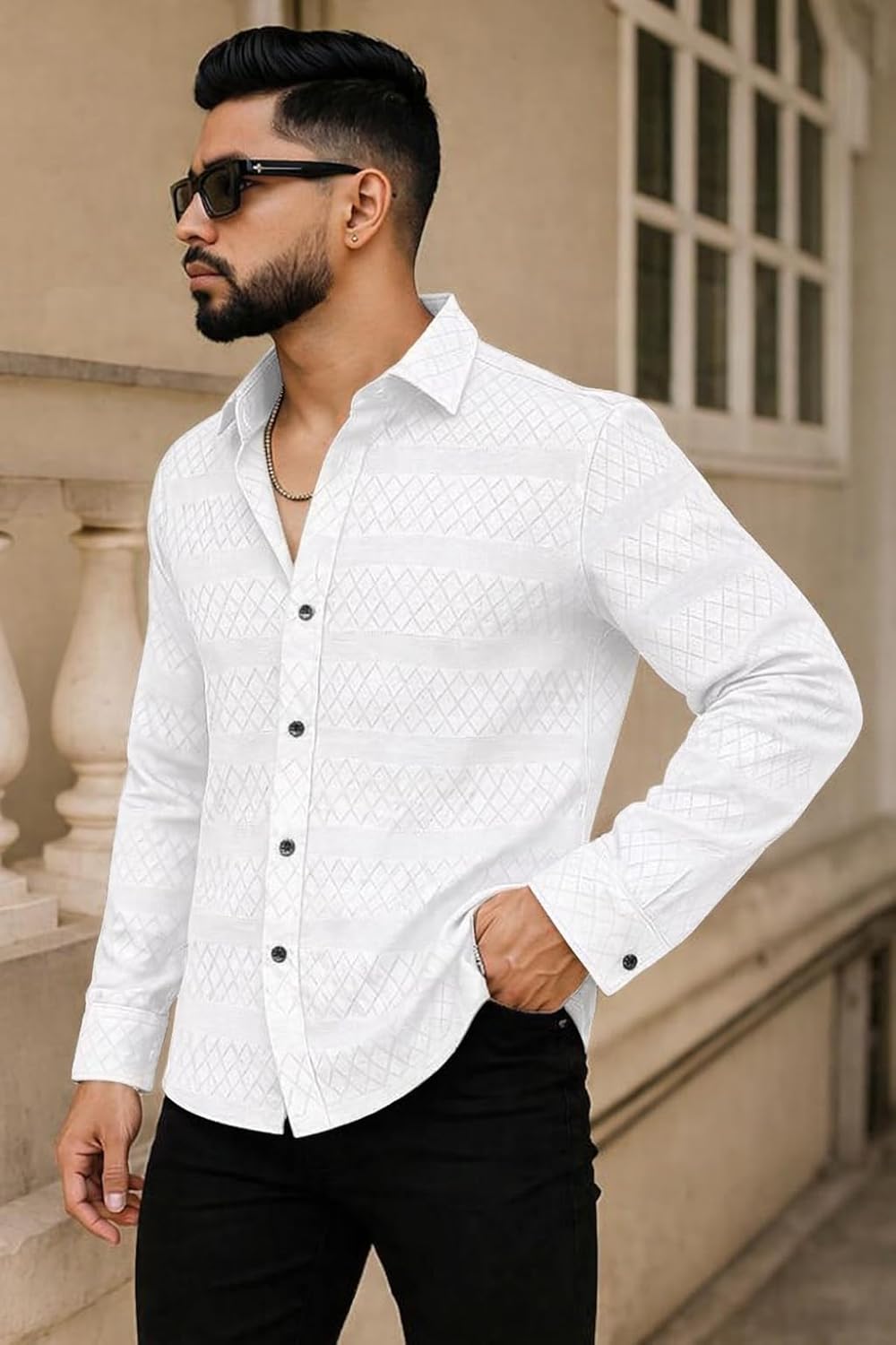 Men's Solid Linen Cotton Shirt, Casual, Plain, Full Sleeve, Summer-Regular Fit, Stylish, Everyday Formal Wear