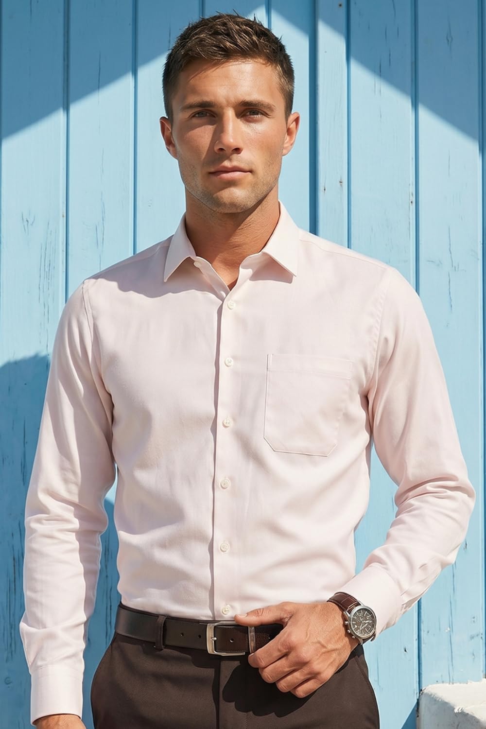 Men's Slim Fit Easy to Iron Everyday wear Premium Cotton Full Sleeve Solid Formal Shirt