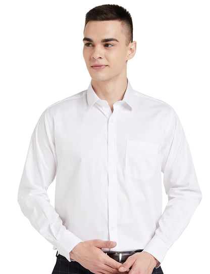 Men's Solid Cotton Formal Shirt | Plain | Full Sleeve - Regular Fit (Available in Plus Sizes)