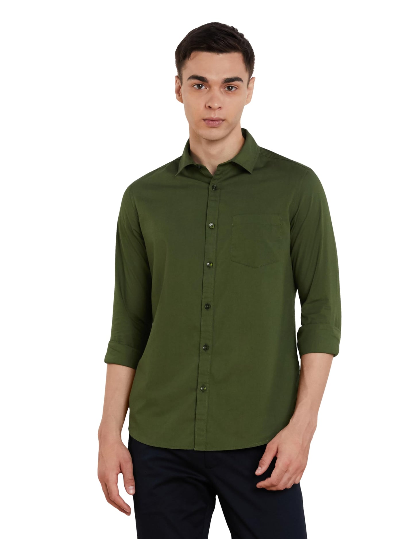 Men's Solid Slim Fit Cotton Casual Shirt | Plain | Full Sleeve | Summer (Available in Plus Sizes)