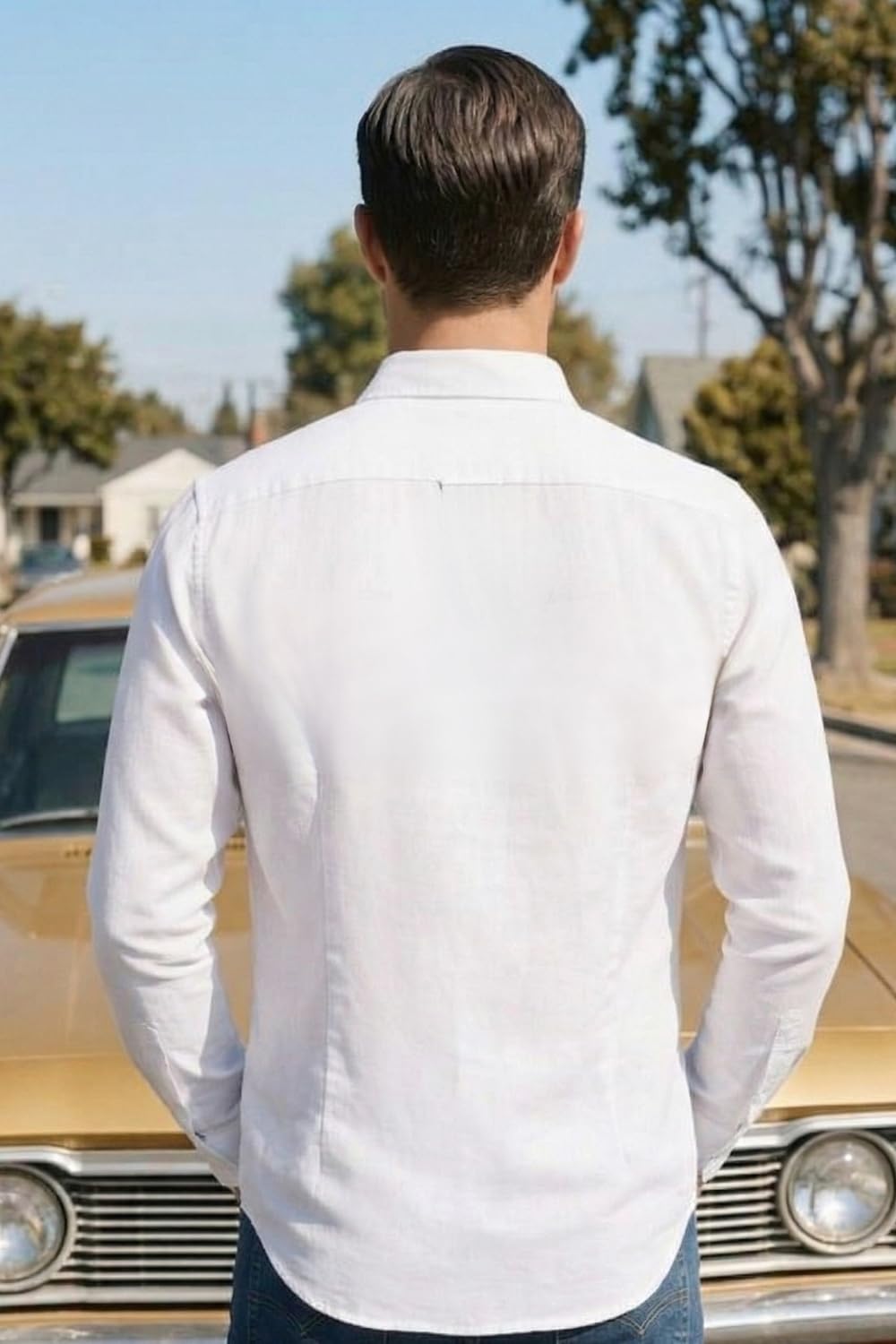 Men's Slim Fit Made Using BCI Cotton, Brushed Twill, Soft Fabric Full Sleeve Engineered Stripe Casual Shirt