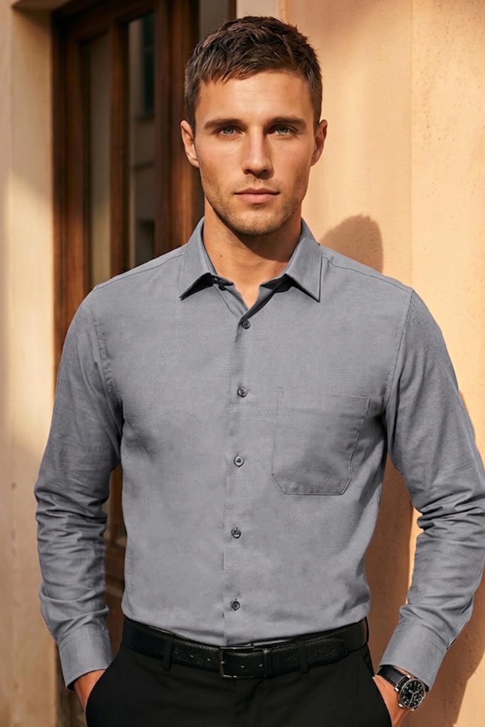 Men's Slim Fit Easy to Iron Everyday wear Premium Cotton Full Sleeve Solid Formal Shirt