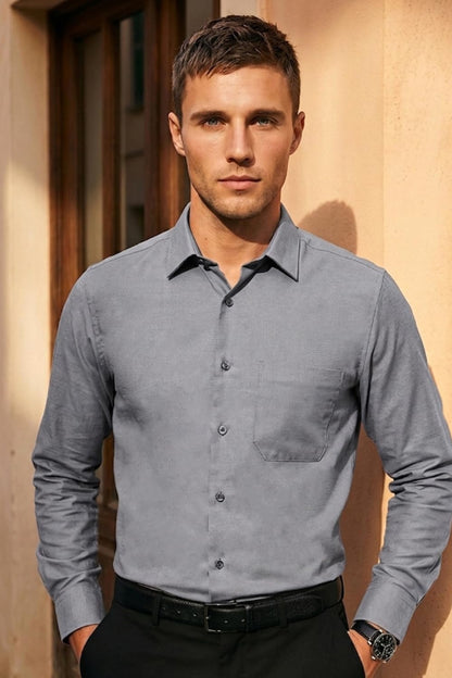 Men's Slim Fit Easy to Iron Everyday wear Premium Cotton Full Sleeve Solid Formal Shirt