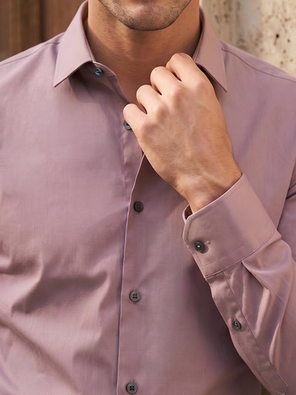 Louis Philippe Men’s Slim Fit Bamboo Blend Sustainable Stretch Young Formal Shirt