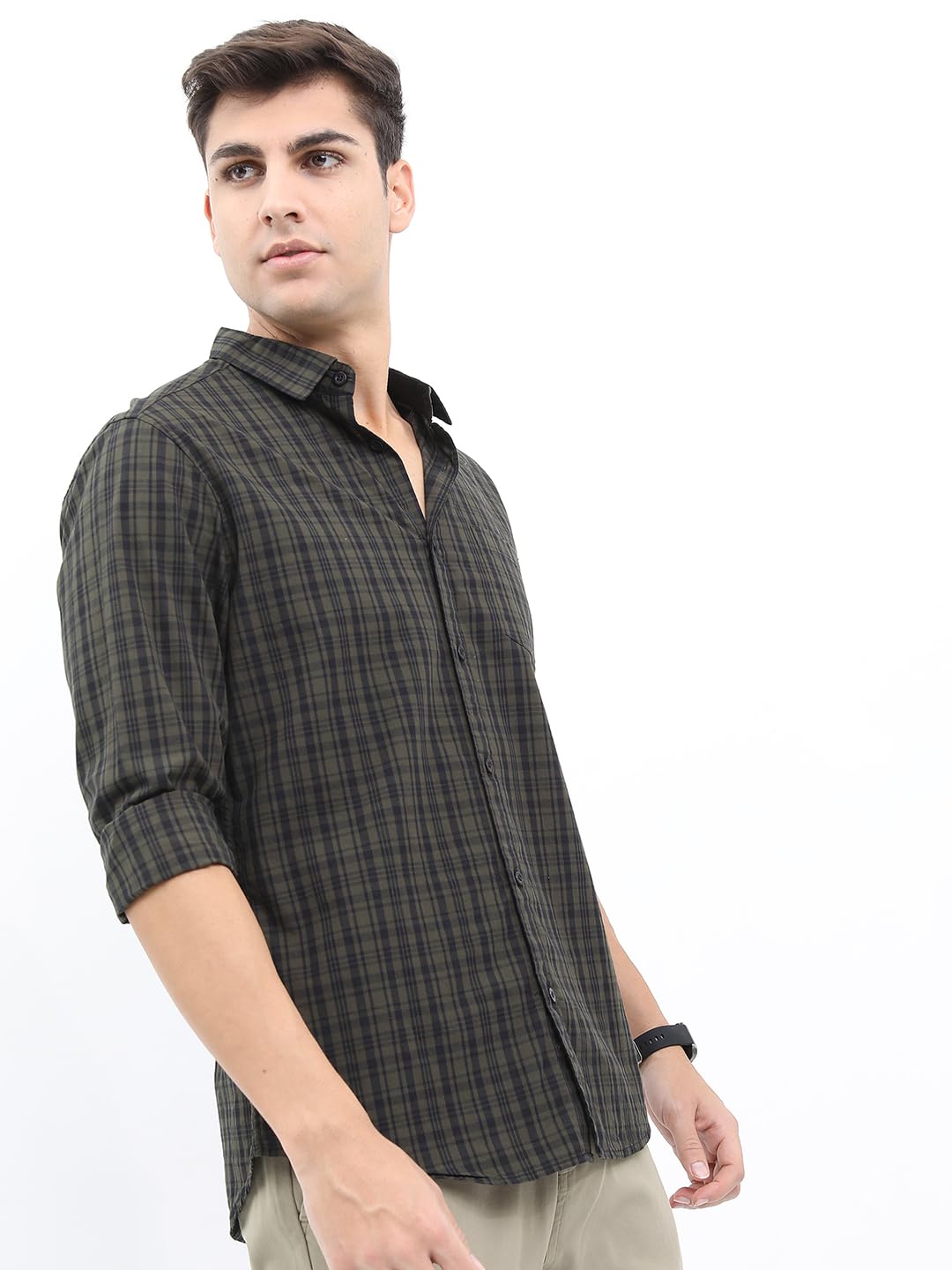 Men's Slim Fit Shirt for Men | Checks Shirt | Long Sleeves | Spread Collar | Casual Shirts | Men Shirts | Shirts for Men