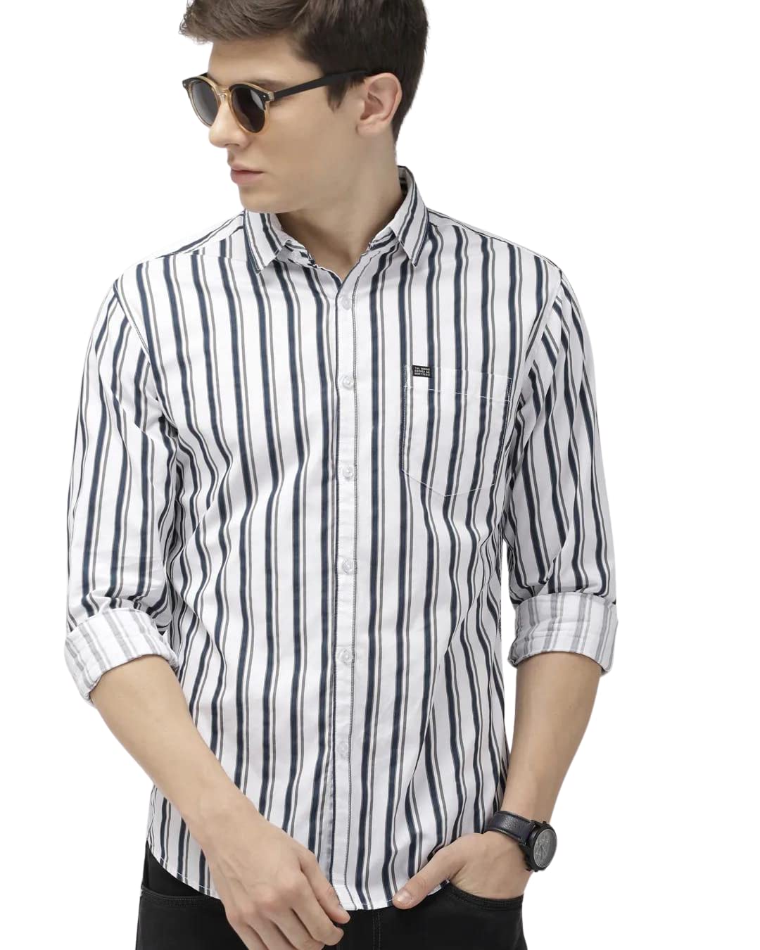 Men Slim Fit Checkered Full Sleeves Spread Collar Casual Shirt