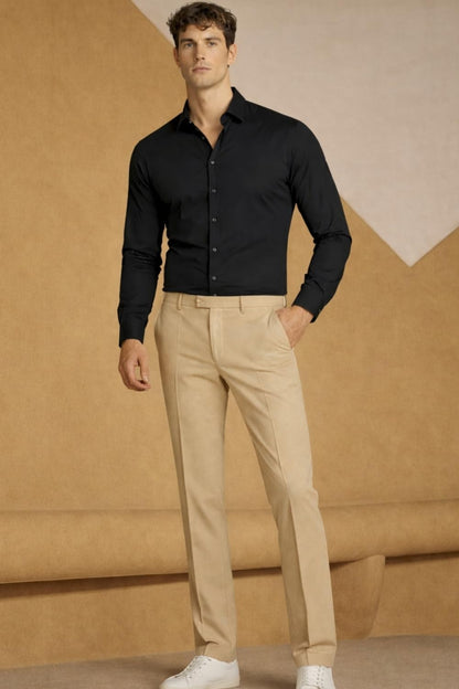 Louis Philippe Men’s Slim Fit Bamboo Blend Sustainable Stretch Young Formal Shirt
