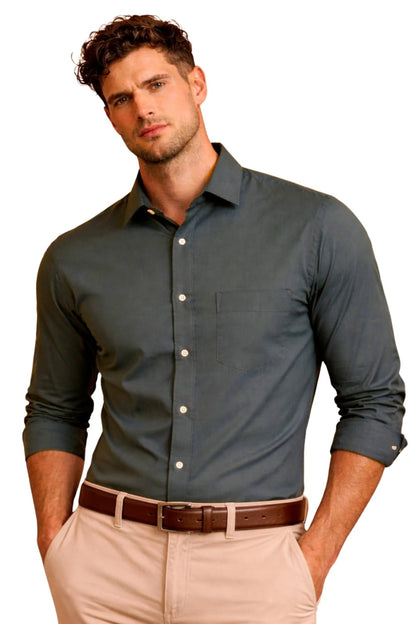 Men's Slim Fit Easy to Iron Everyday wear Premium Cotton Full Sleeve Solid Formal Shirt