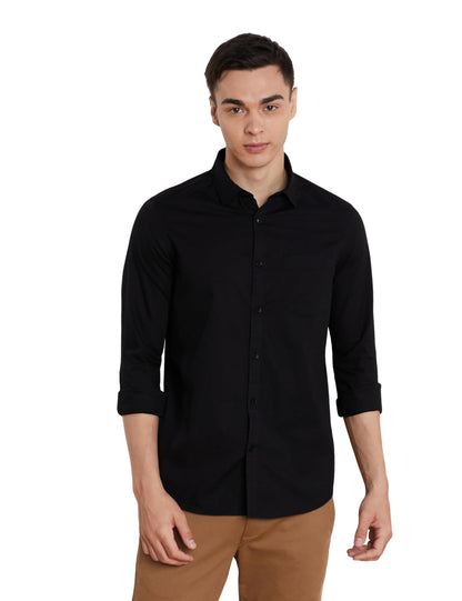 Men's Solid Slim Fit Cotton Casual Shirt | Plain | Full Sleeve | Summer (Available in Plus Sizes)