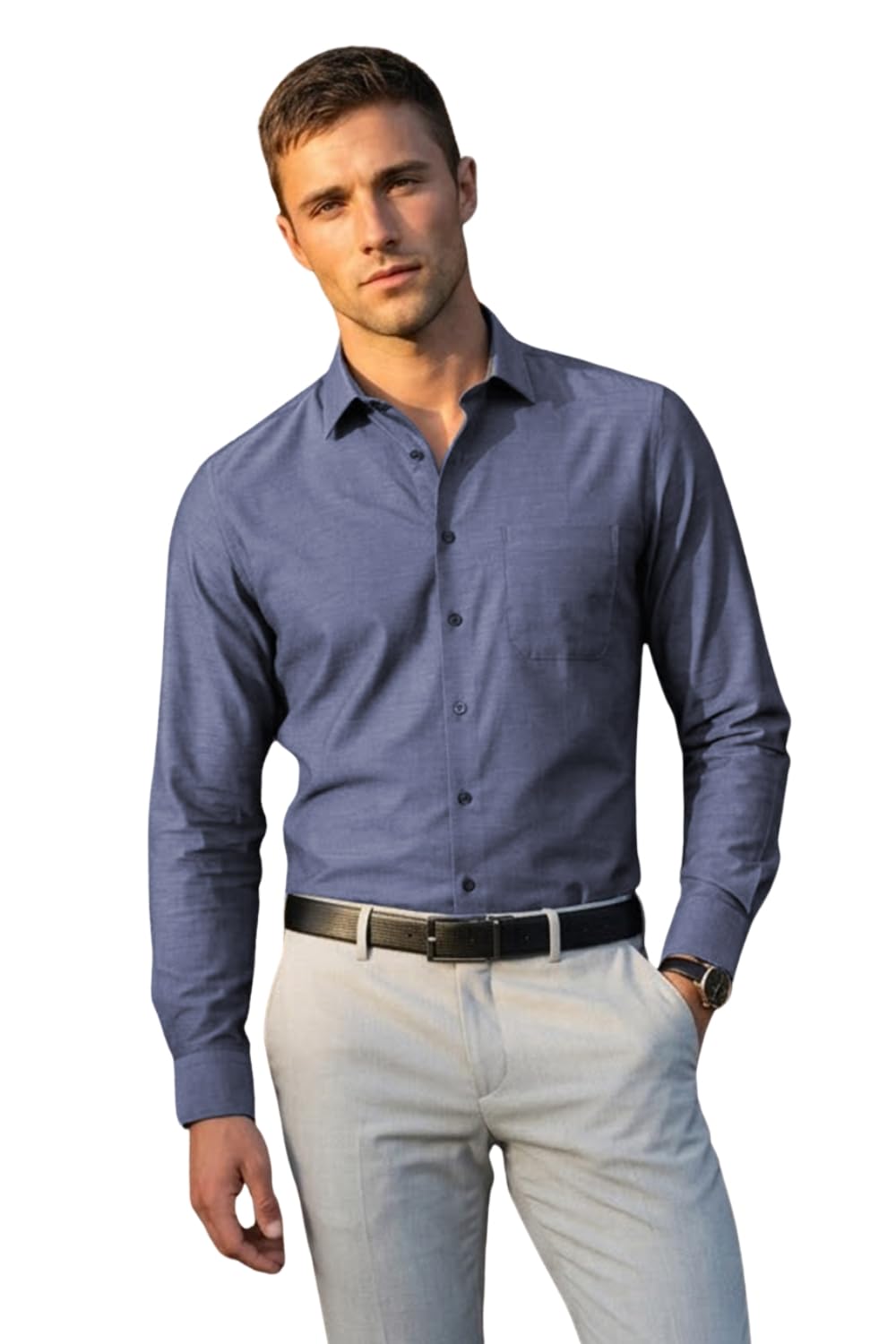 Men's Slim Fit Easy to Iron Everyday wear Premium Cotton Full Sleeve Solid Formal Shirt