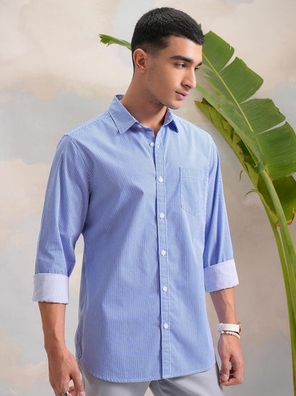 Men’s Slim Fit Striped Shirt | Full Sleeves | Everyday Wear Stylish Shirts for Men