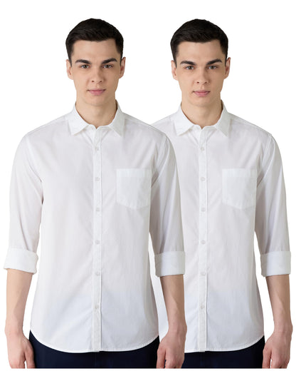 Men's Cotton Shirt | Casual | Plain | Full Sleeve | Summer - Regular Fit (Available in Plus Sizes)