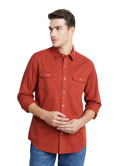 Symbol Premium Men's Washed Cotton Twill Casual Shirt - Regular Fit | Pure Cotton (Available in Plus Sizes)