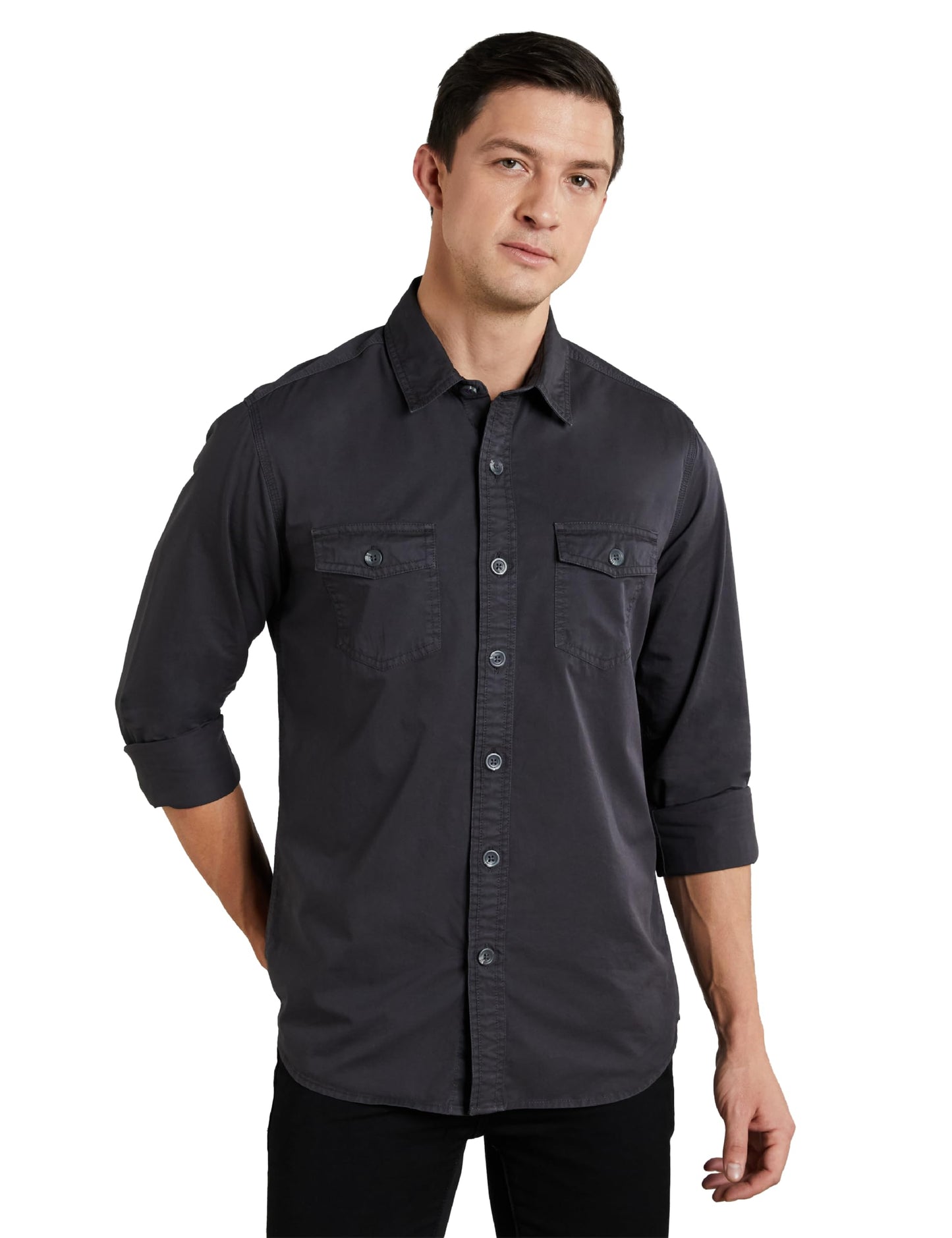 Symbol Premium Men's Washed Cotton Twill Casual Shirt - Regular Fit | Pure Cotton (Available in Plus Sizes)