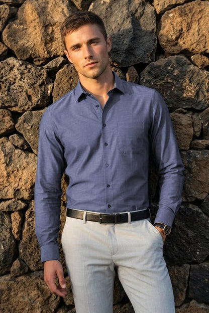 Men's Slim Fit Easy to Iron Everyday wear Premium Cotton Full Sleeve Solid Formal Shirt