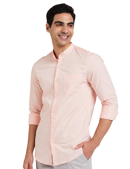 Men's Cotton Shirt | Chinese Collar | Casual | Plain | Full Sleeve | Summer - Regular Fit (Available in Plus Sizes)