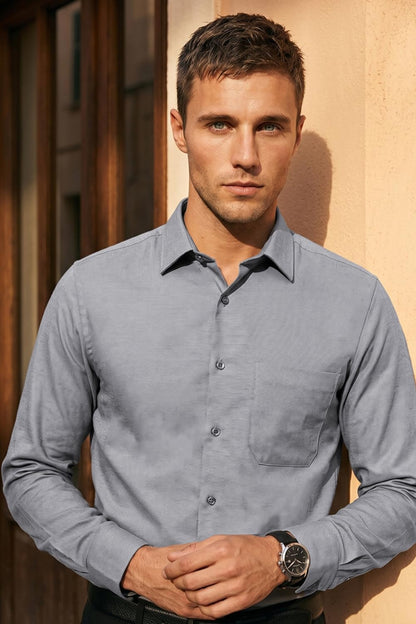 Men's Slim Fit Easy to Iron Everyday wear Premium Cotton Full Sleeve Solid Formal Shirt