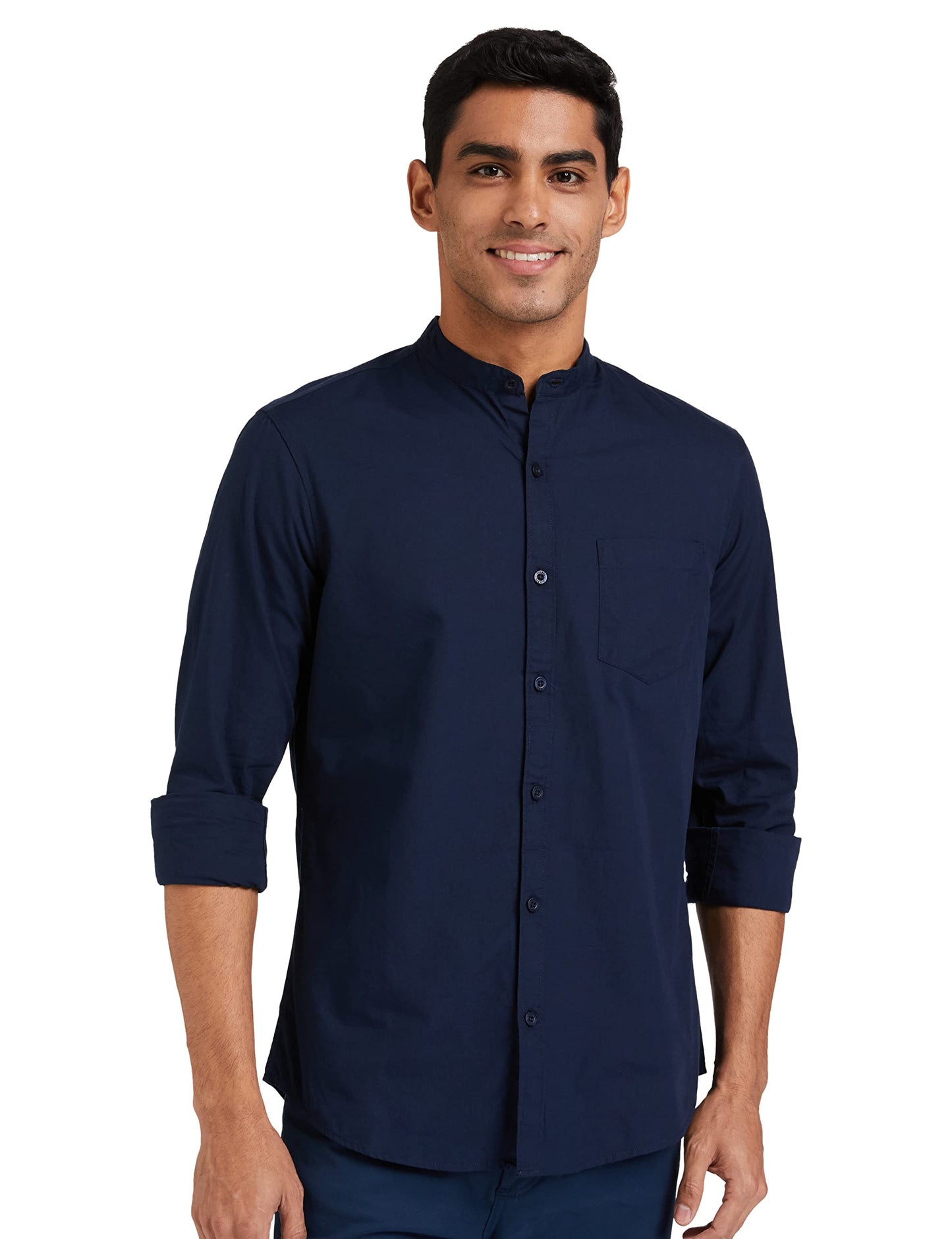 Men's Cotton Shirt | Chinese Collar | Casual | Plain | Full Sleeve | Summer - Regular Fit (Available in Plus Sizes)