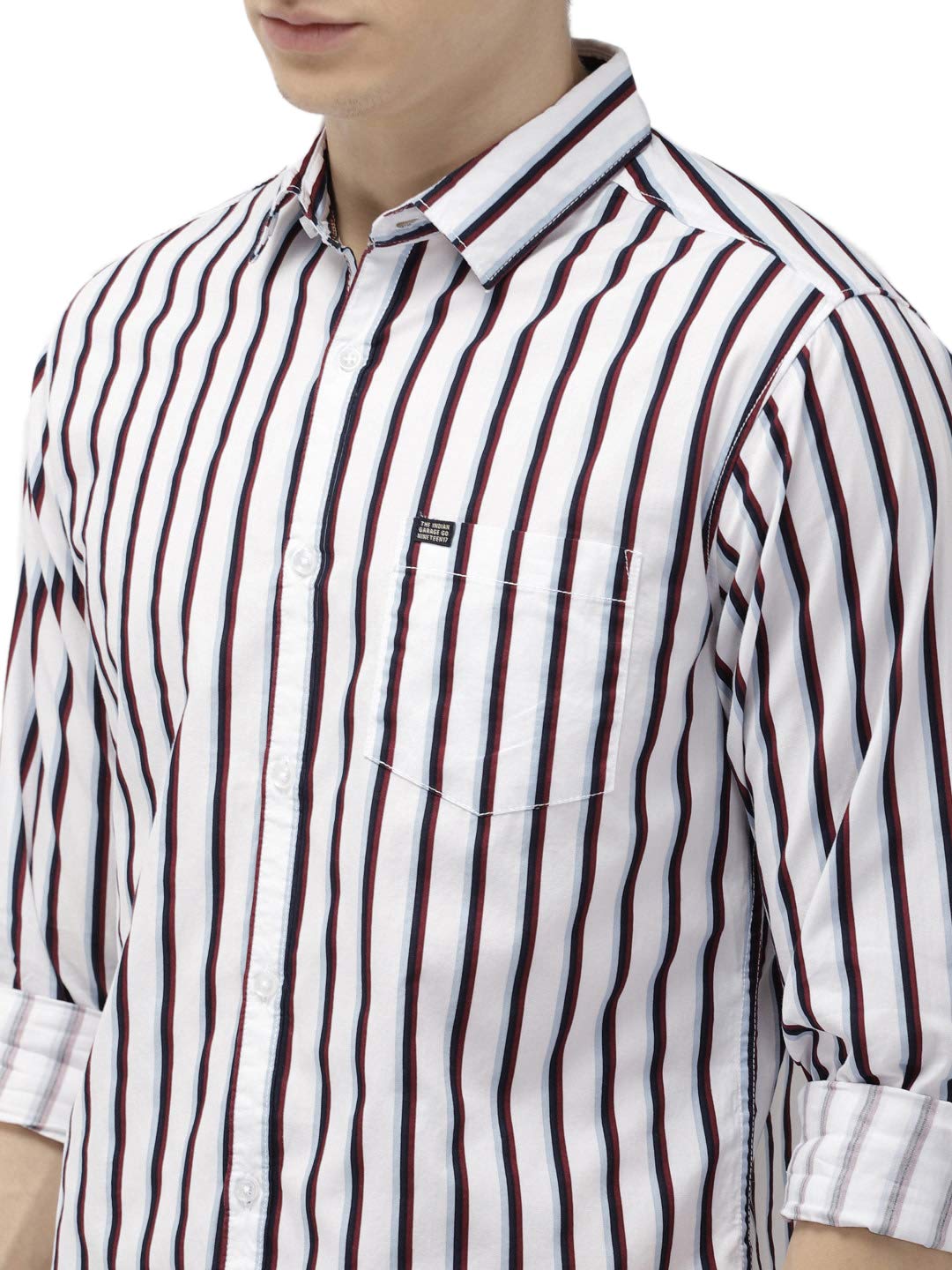 Men Slim Fit Checkered Full Sleeves Spread Collar Casual Shirt