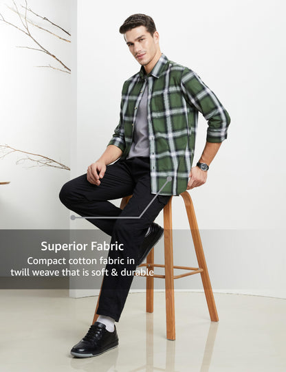 Men's Checkered Casual Shirt - Regular Fit | Full Sleeve | Pure Cotton (Available in Plus Sizes)