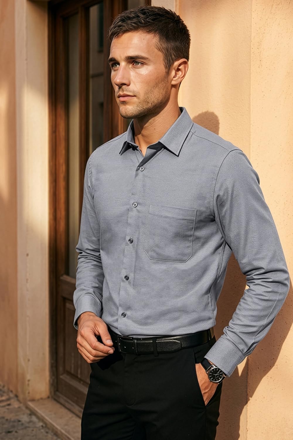 Men's Slim Fit Easy to Iron Everyday wear Premium Cotton Full Sleeve Solid Formal Shirt