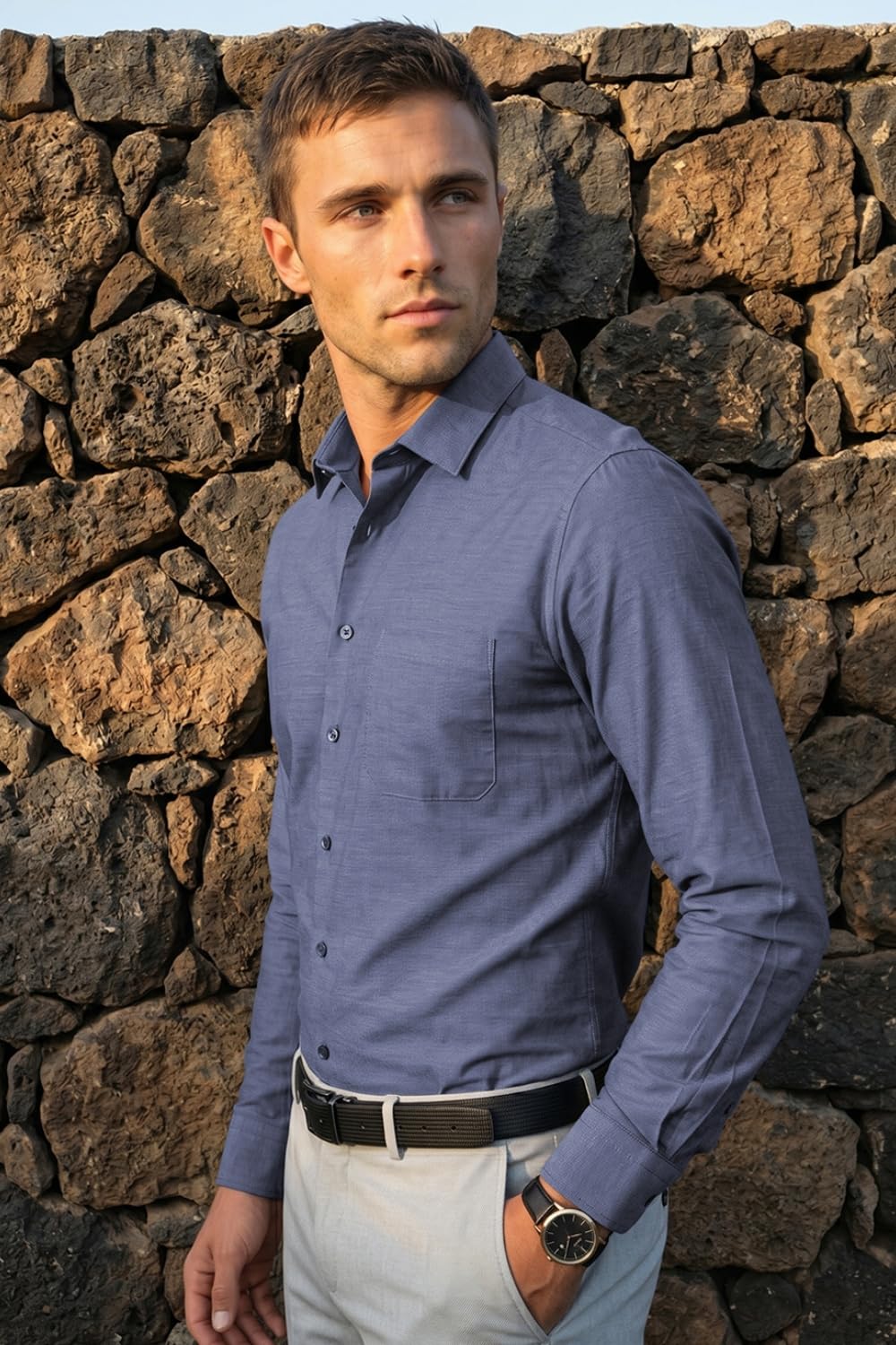 Men's Slim Fit Easy to Iron Everyday wear Premium Cotton Full Sleeve Solid Formal Shirt