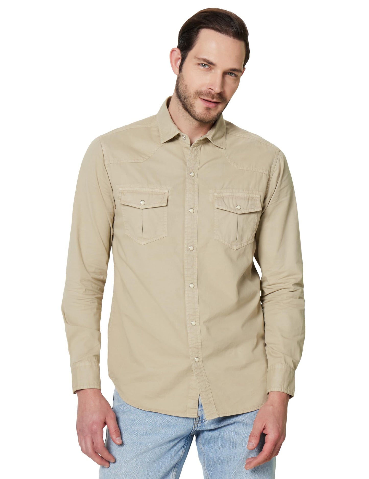 Symbol Premium Men's Washed Cotton Twill Casual Shirt - Regular Fit | Pure Cotton (Available in Plus Sizes)