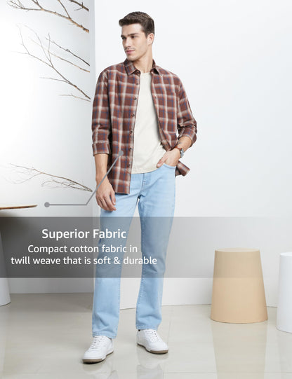 Men's Checkered Casual Shirt - Regular Fit | Full Sleeve | Pure Cotton (Available in Plus Sizes)