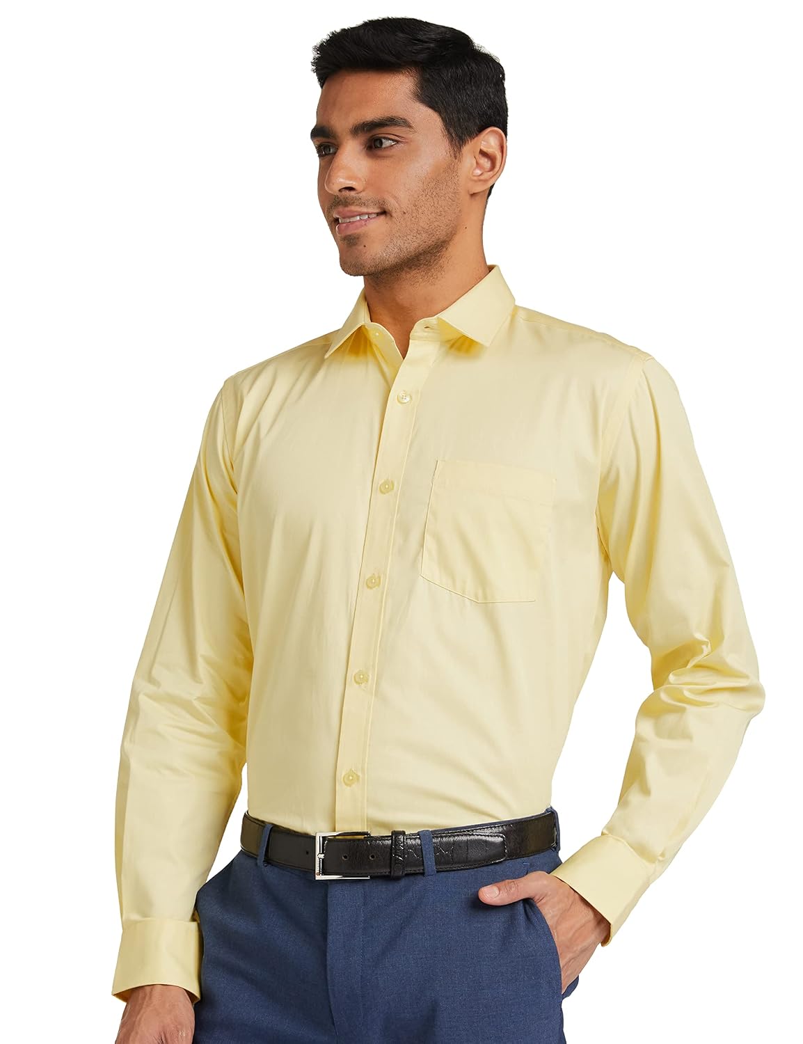 Men's Solid Cotton Formal Shirt | Plain | Full Sleeve - Regular Fit (Available in Plus Sizes)