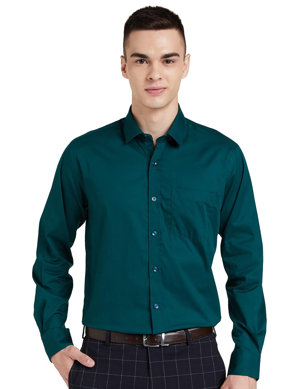 Men's Solid Cotton Formal Shirt | Plain | Full Sleeve - Regular Fit (Available in Plus Sizes)