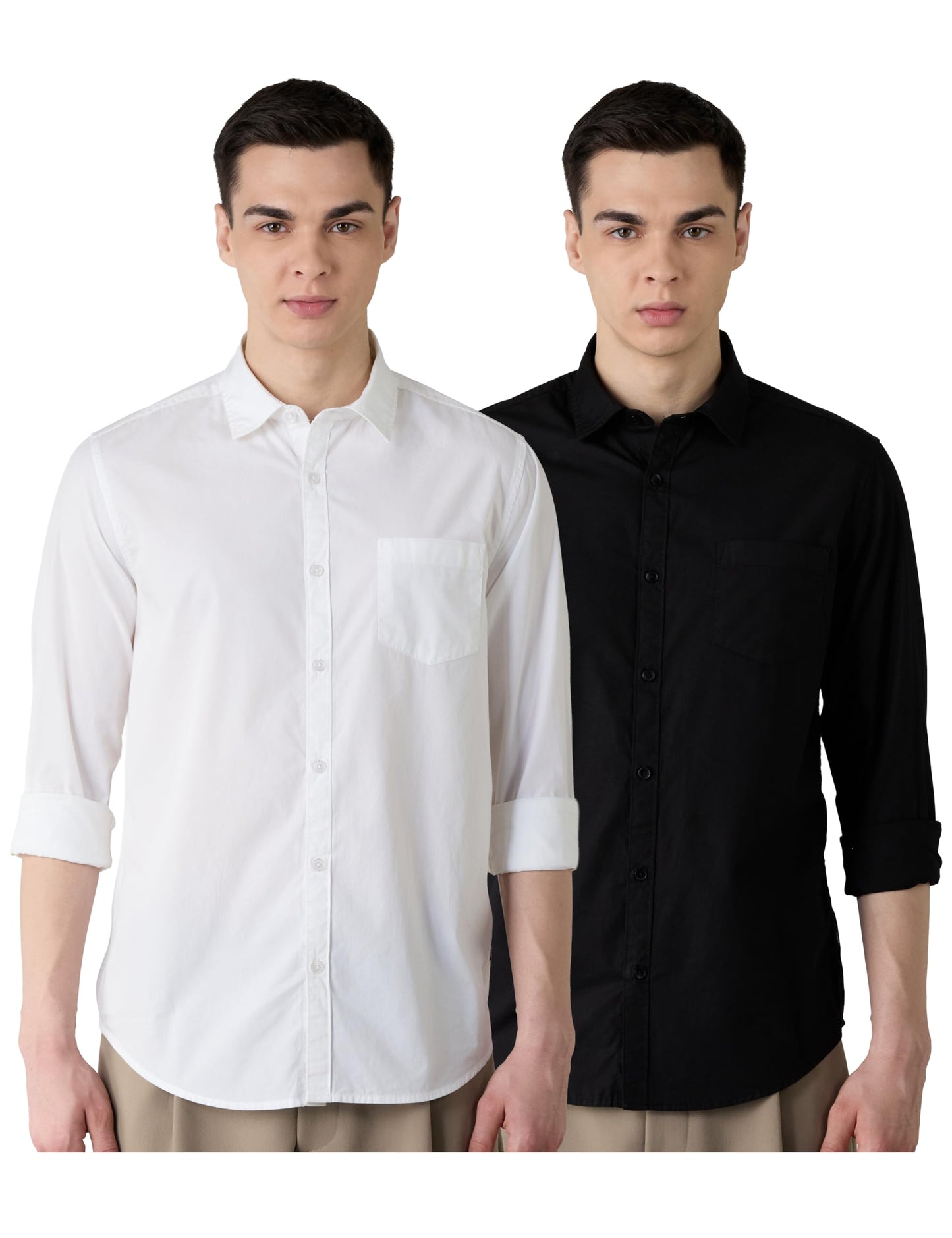 Men's Cotton Shirt | Casual | Plain | Full Sleeve | Summer - Regular Fit (Available in Plus Sizes)