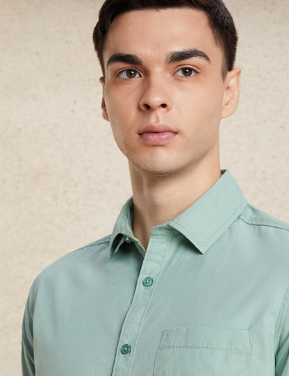 Men's Solid Slim Fit Cotton Casual Shirt | Plain | Full Sleeve | Summer (Available in Plus Sizes)