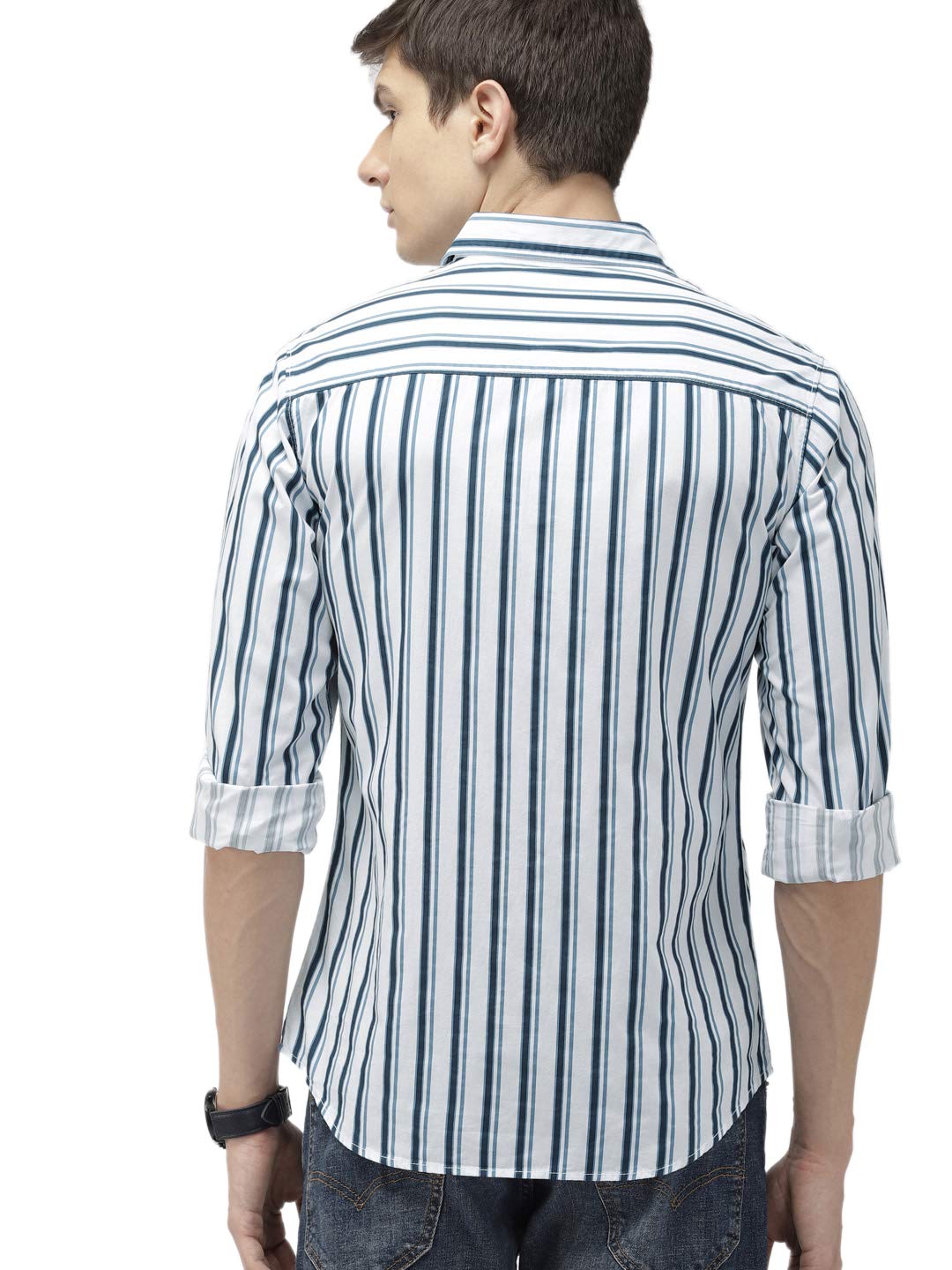Men Slim Fit Checkered Full Sleeves Spread Collar Casual Shirt