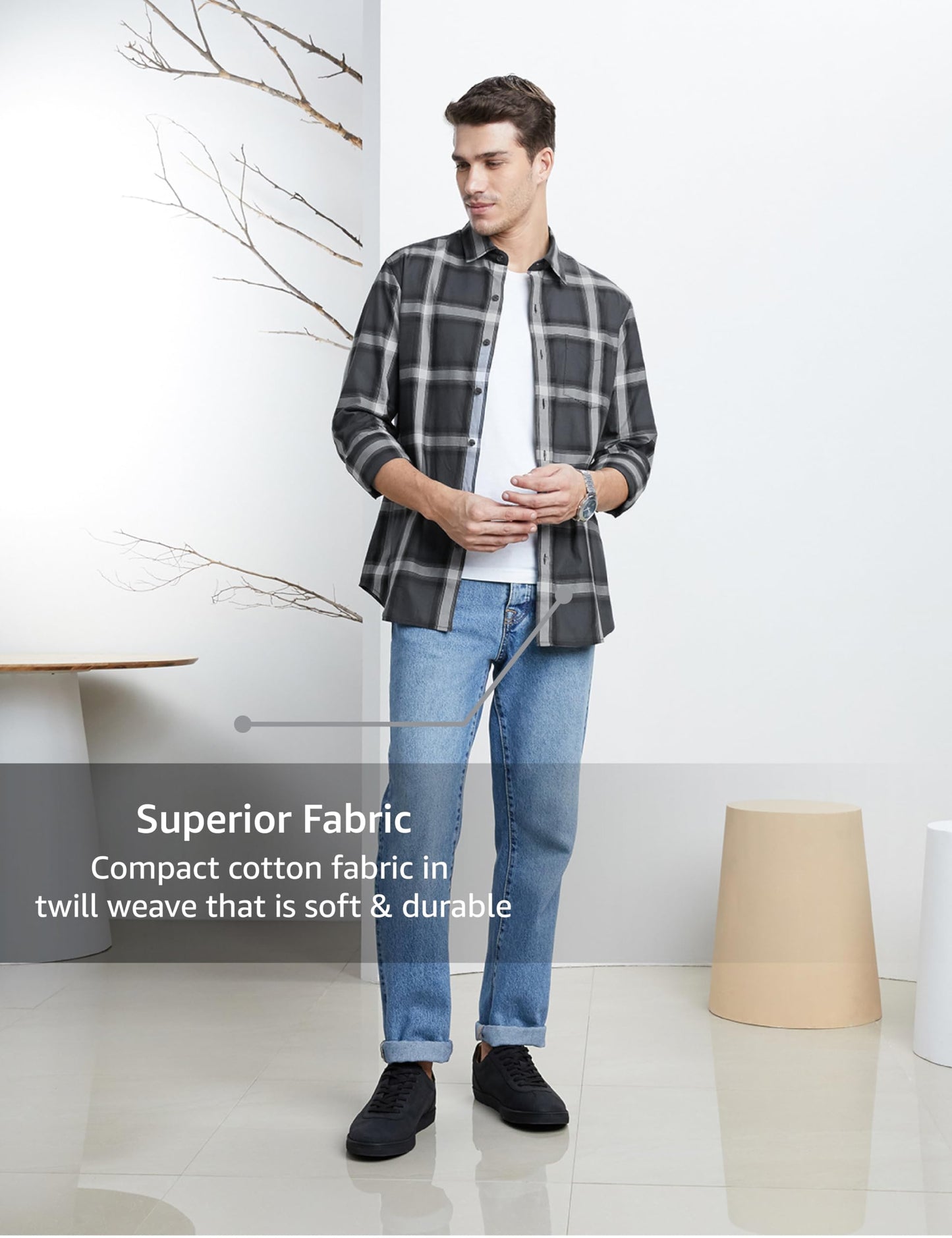 Men's Checkered Casual Shirt - Regular Fit | Full Sleeve | Pure Cotton (Available in Plus Sizes)