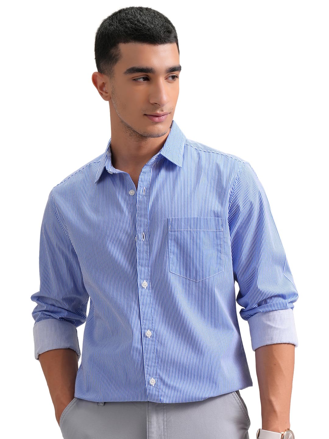 Men’s Slim Fit Striped Shirt | Full Sleeves | Everyday Wear Stylish Shirts for Men