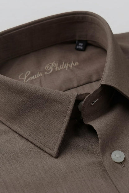 Men's Slim Fit Melange Look All Day Comfort with Stretch Full Sleeve Solid Fashion Formal Shirt