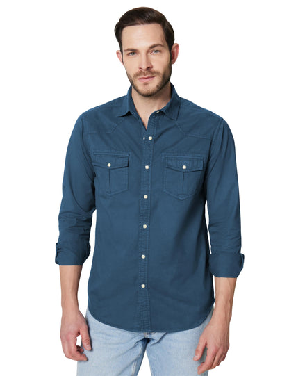 Symbol Premium Men's Washed Cotton Twill Casual Shirt - Regular Fit | Pure Cotton (Available in Plus Sizes)