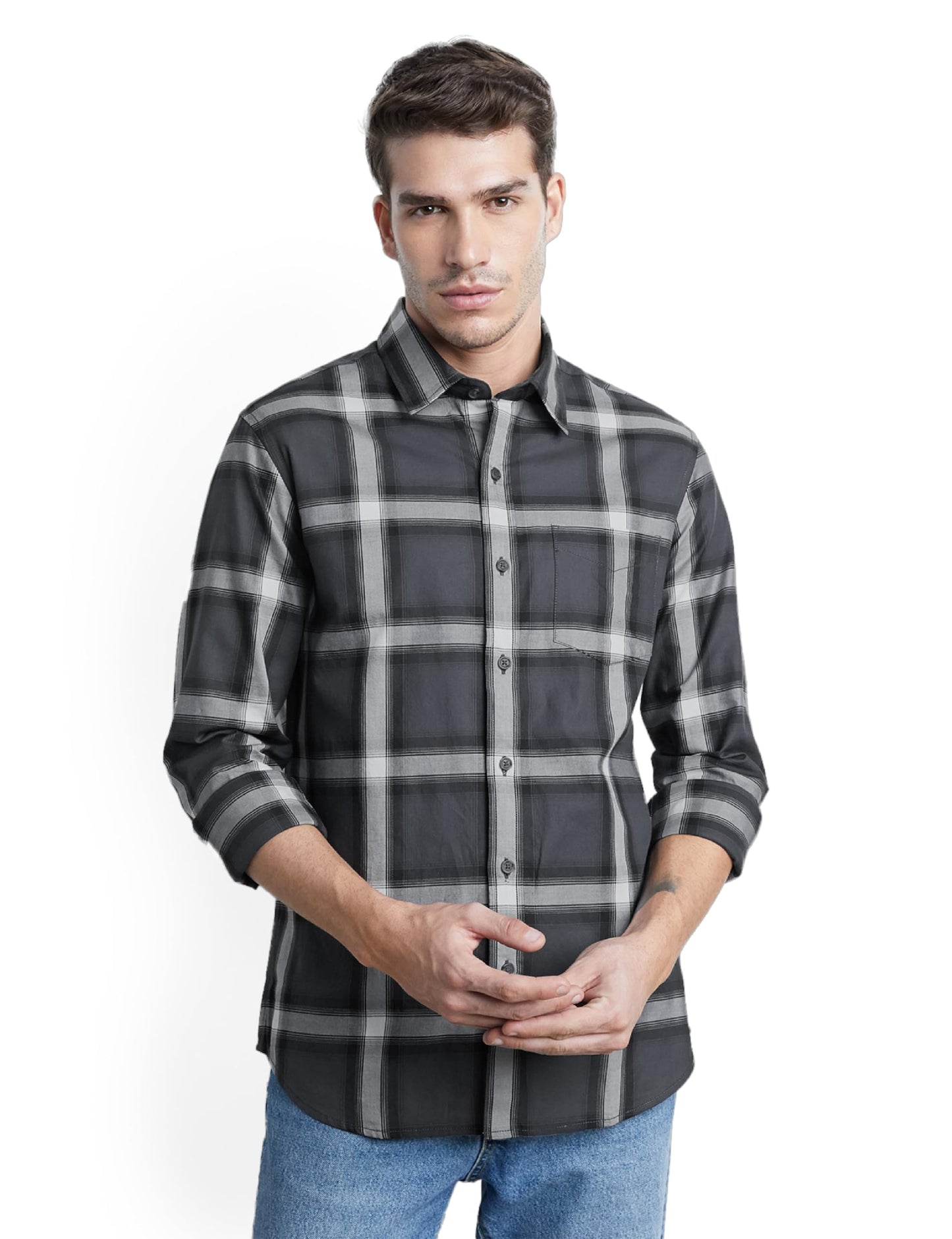 Men's Checkered Casual Shirt - Regular Fit | Full Sleeve | Pure Cotton (Available in Plus Sizes)