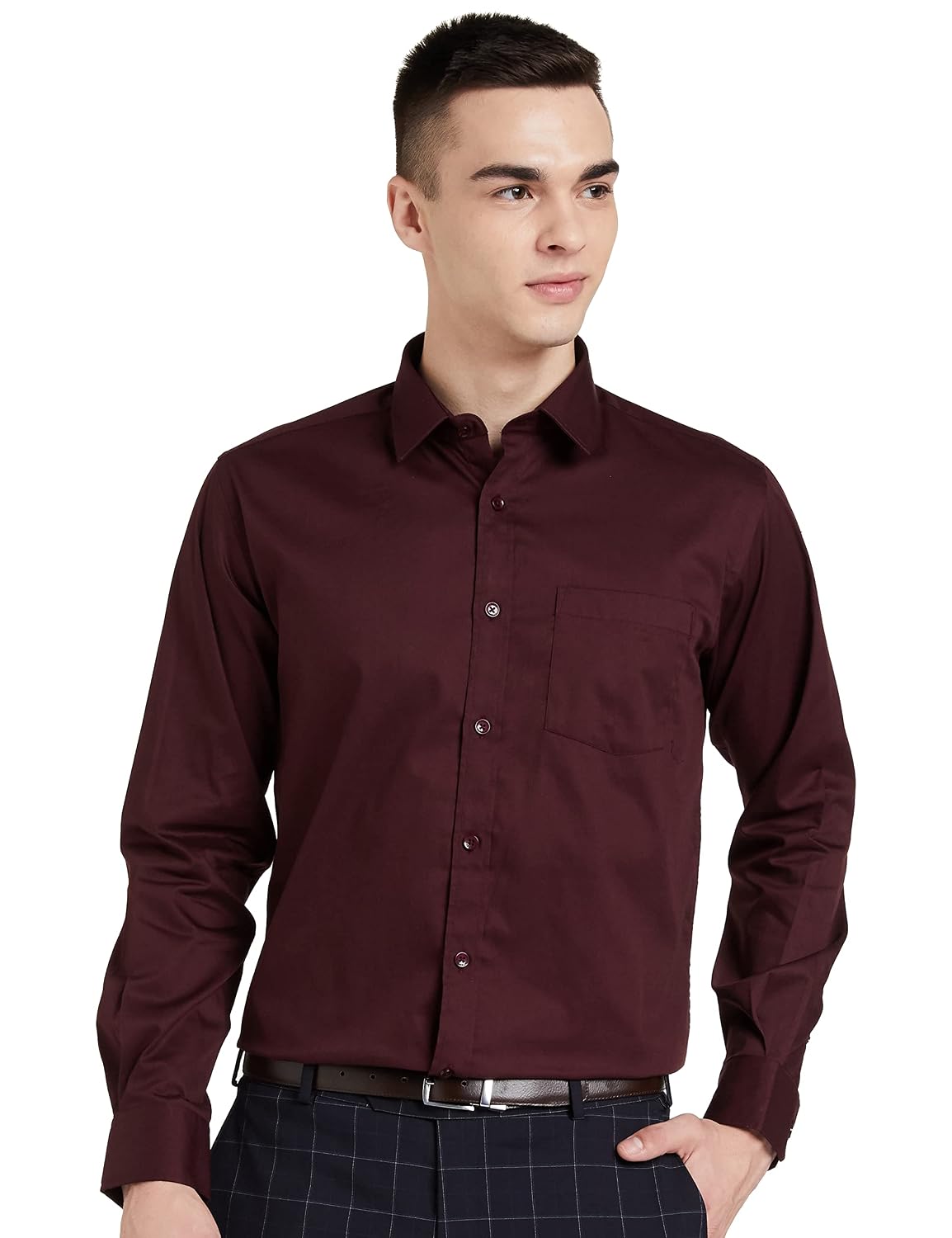 Men's Solid Cotton Formal Shirt | Plain | Full Sleeve - Regular Fit (Available in Plus Sizes)