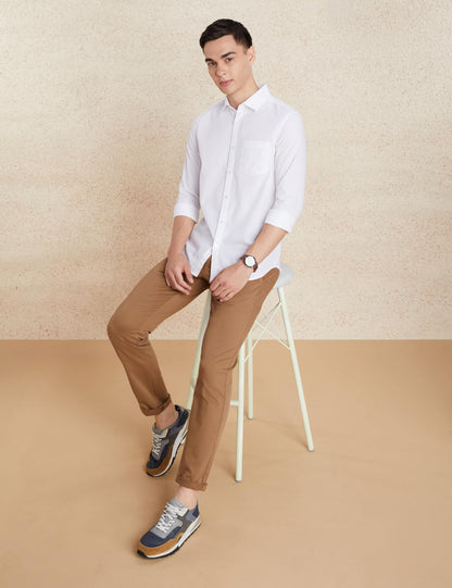 Men's Solid Slim Fit Cotton Casual Shirt | Plain | Full Sleeve | Summer (Available in Plus Sizes)