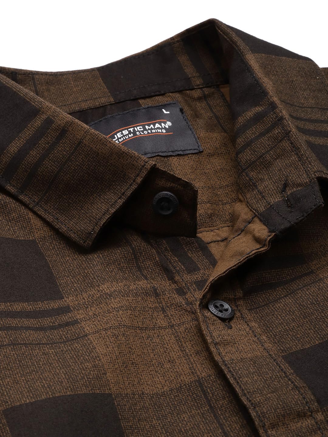 Man Stylish Slim Fit Cotton Spread Collar Checked Casual Shirt